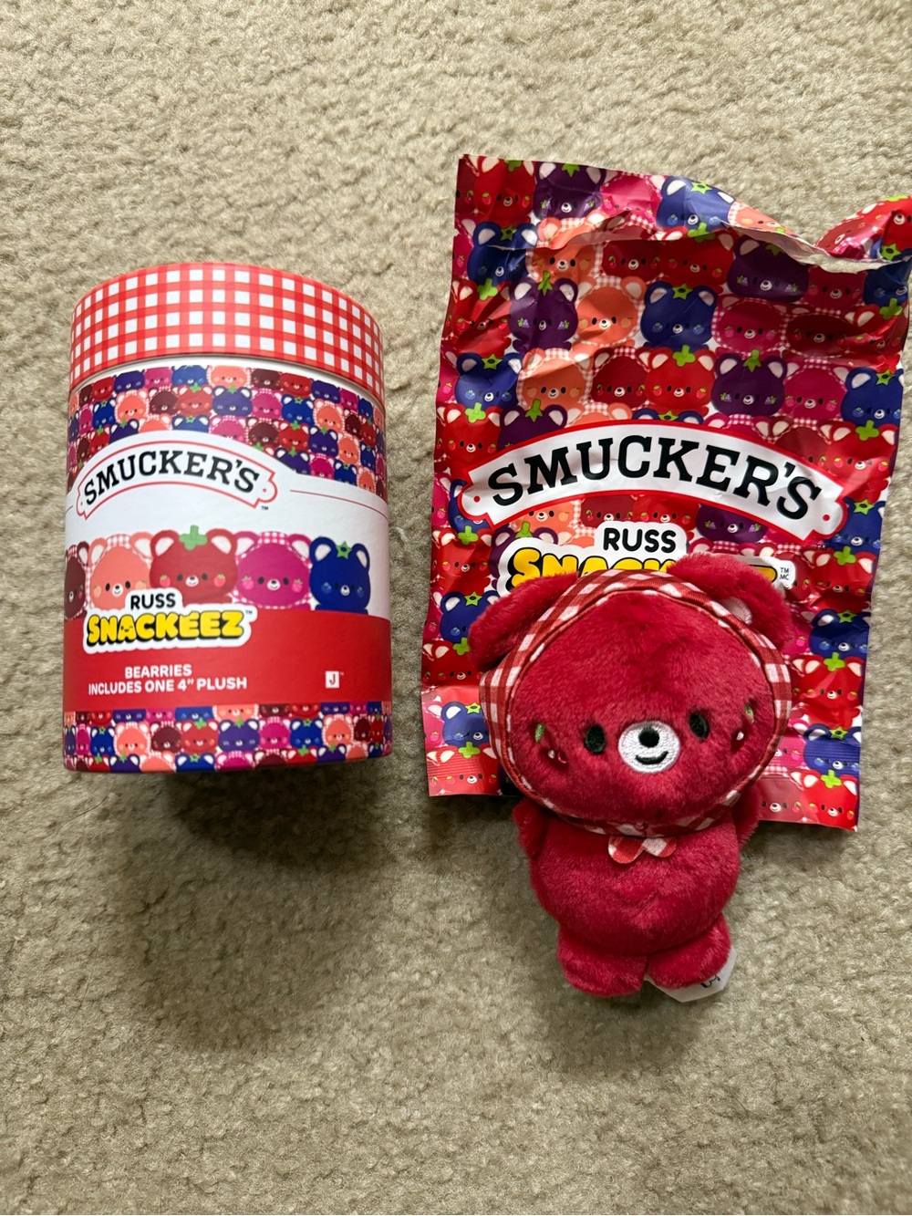 Smucker's Russ Snackeez Cherry Bear Plush